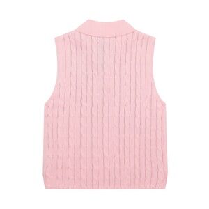 Stylish Pink Cable Knit Vest